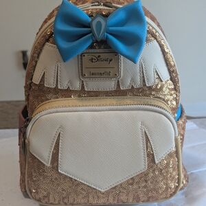 Loungefly Pocahontas Gold and Blue Sequin Backpack